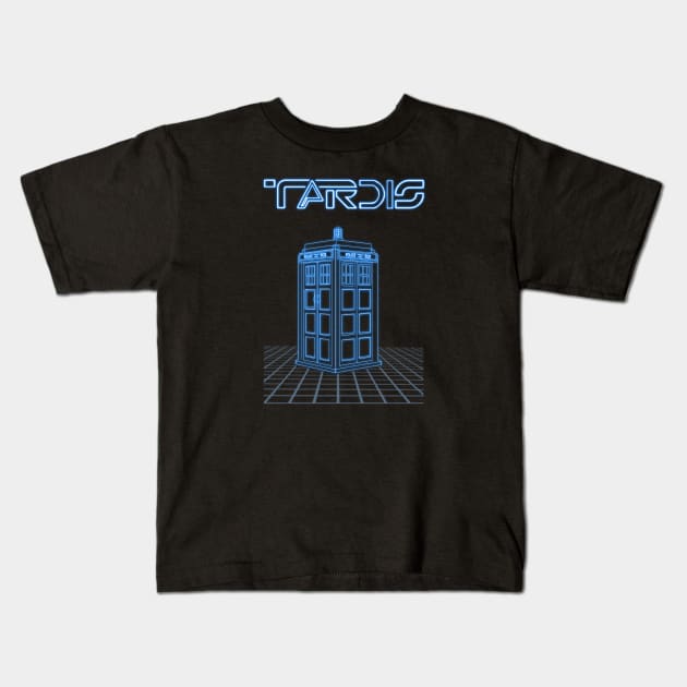 Tron T.A.R.D.I.S Mashup Kids T-Shirt by tone